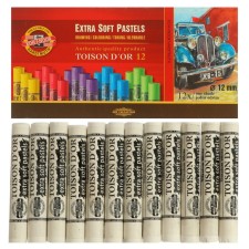 Set of pastel Koh-I-Noor Toison D`or Extra Soft 8550, Titan white, 12 pieces in a set