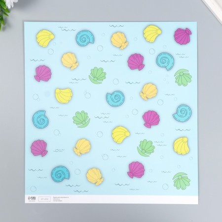 Scrapbooking paper bilateral "sea calls" density 180 g 30.5x32 cm-2