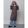 Coat insulated female, size 42, dark brown color
