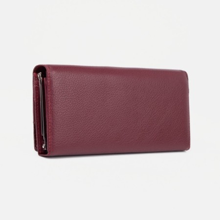 Women's wallet on magnets, burgundy color-1