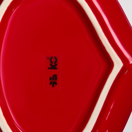 Ceramic “radish” plate, flat, red, 20 cm, 1 variety, Iran-4