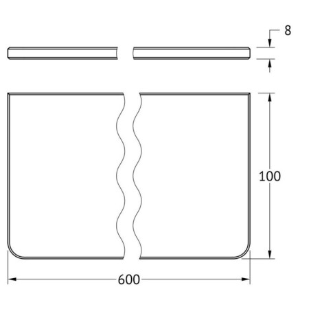 Bathroom shelf, width 60 cm, matte glass-1