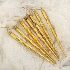 Украшение ёлочное "Сосулька - завитулька" (набор 7 шт) 19 см, золото