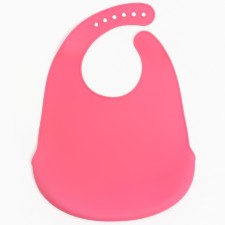 Bibslate for feeding silicone with pocket, pink color