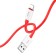 Hoco X87, Lightning cable - USB, 2.4 A, 1 m, silicone braid, red