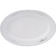 Блюдо овальное Constance, декор «Серый орнамент, отводка платина», 36 см