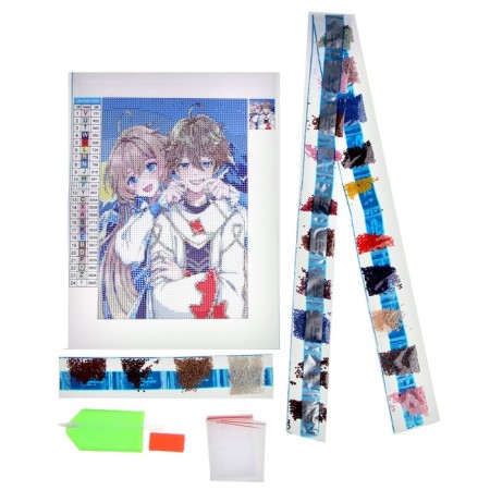 Diamond mosaic with a complete filling on the canvas "Gemini Travelers", 20 x 30 cm-1