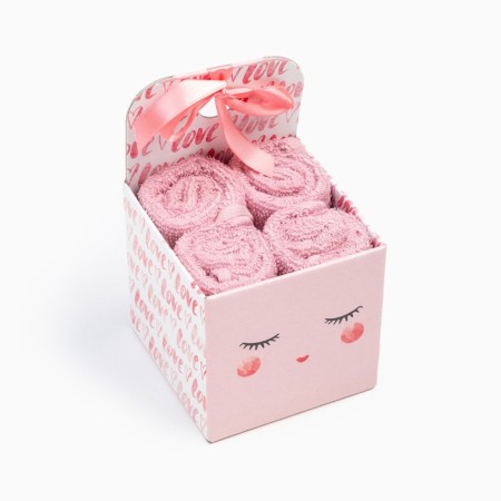Set of terry napkins "Love" 30x30 cm-4pcs, cotton, 340 g/m2-4