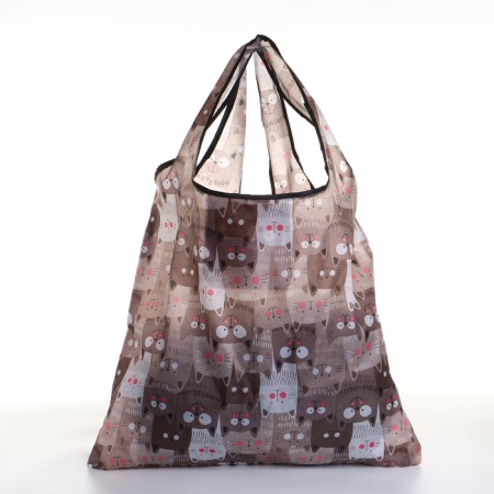 Household bag without fastening, folding, brown color-1