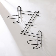 Suspension for Kashpo, wall, 2 pots, d = 16 cm, black, 