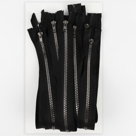 Lightning "Tractor", No. 5, connective, decorative link "Square", castle machine, 50 cm, black/black nickel-2