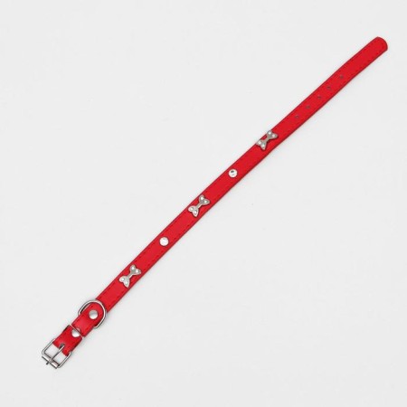 The collar "Bows and Rhinets", 38 x 1.5 cm, Osh 27-33, Red-2