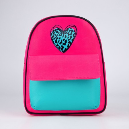 Baby backpack for a girl textile "heart", 27x23x10 cm-2