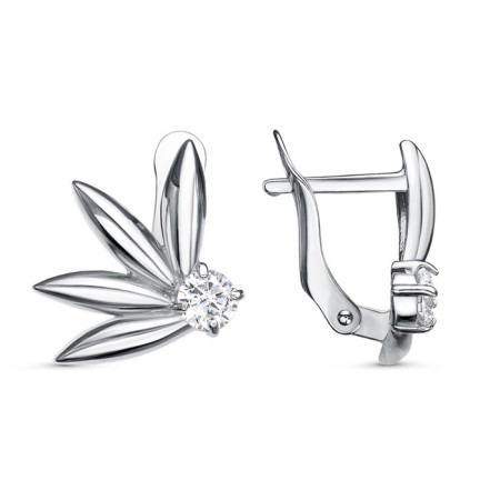 Earrings "Flower", platinum