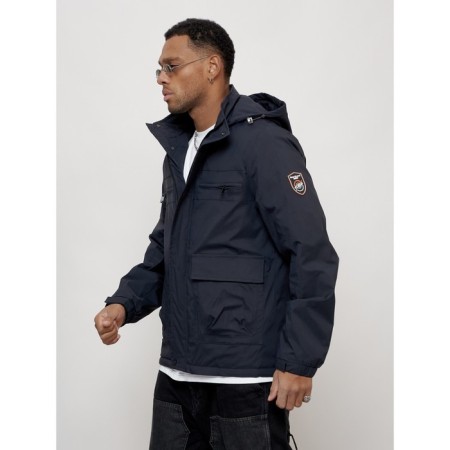 Sports male jacket, size 48, dark blue color-4