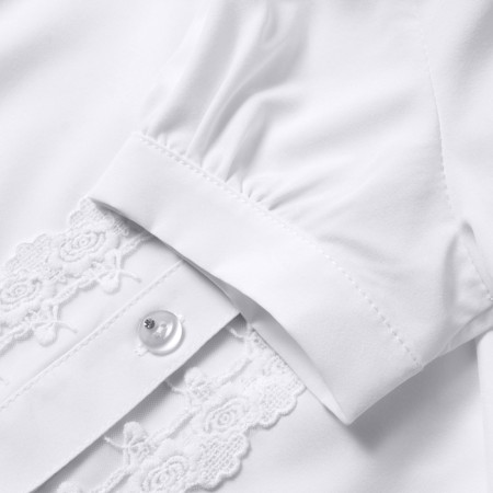Blouse for girls, white color, height 128 cm-2
