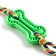 Chewing toy with rope, 11 x 5.5 cm, green