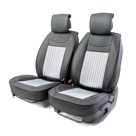 Frame caps for the front seats Car Performance, 2 pcs, eco-leather, black and gray