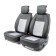 Frame caps for the front seats Car Performance, 2 pcs, eco-leather, black and gray