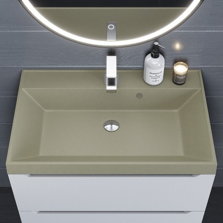 Sink uperwood Classic Quartz 70 cm, quartz, beige matte, dessert-2