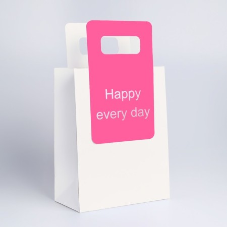 Gift package with a cut -off pen 18 x 23 x 9 cm, white