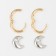 Earrings with the removable element "Transformer" Moon, color gold with silver