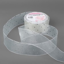 The ribbon is nylon, with rhinestones, 38 mm × 9.1 ± 0.5 m, white color