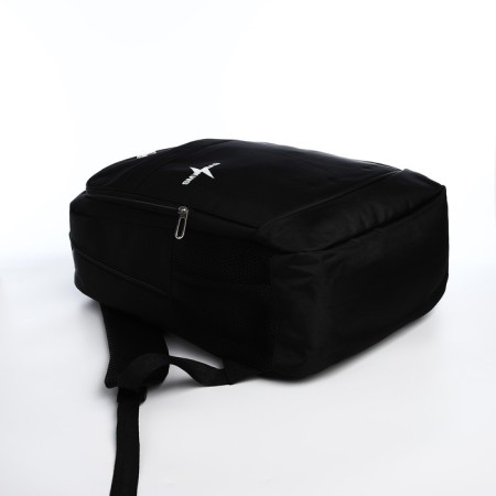 Youth backpack from textiles with a zipper, 4 pockets, black/yellow color-4