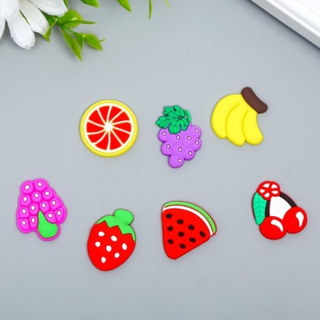 Decor for creativity rubber "Fruit" set 15 pcs mix 2.8x2 cm