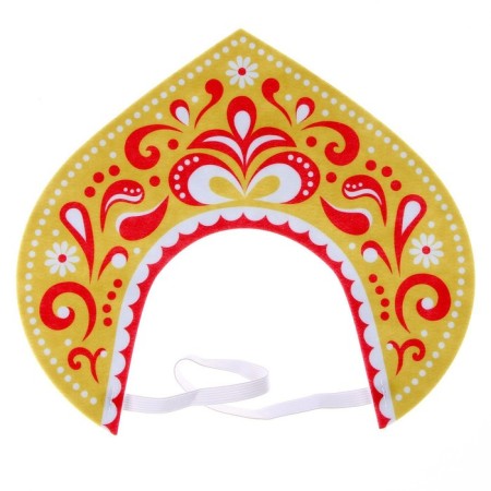 Carnival kokoshnik "queen" from felt, with sparkles-7