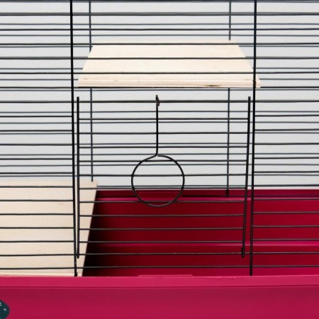 Cage for chinchillas "Pigzon" No. 8 with 2 wooden floors, collapsible, 58x40x48 cm, raspberry-5