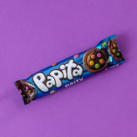 Papita Party cookies with cocoa covered with dark chocolate and dragee, 63 g