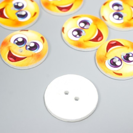 Button decorative tree "Smile Joy" 2.5x2.5 cm-3