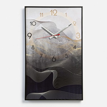 Carty clock is wall-mounted, interior "lines", smooth move, 57 x 35 cm-4