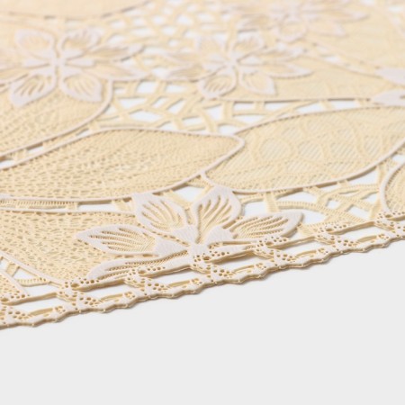 Openwork napkin for the table “Tenderness. Asters ", 45 × 30 cm, beige color-2