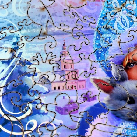 New Year's puzzle Figure "New Year! Winter beauty ", holographic details-3