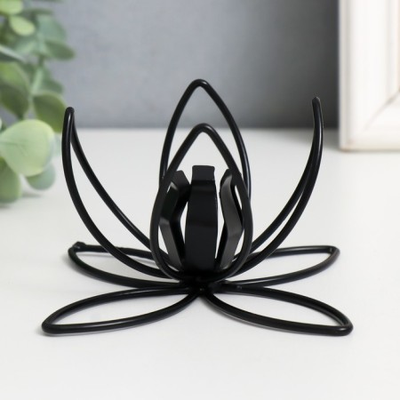 Summary Metal per 1 candle "Lily contours" d-2 cm black 13x13x6.5 cm-2