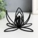 Summary Metal per 1 candle "Lily contours" d-2 cm black 13x13x6.5 cm