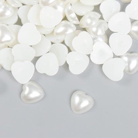 Decor for creativity plastic "Heart Pearl" set 20 grams 0.8x0.8 cm