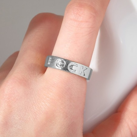 Ring f × ck, silver color, dimensionless-1