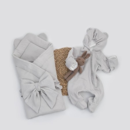 Kinderlitto “Muslin” discharge kit, 4 items, height 50-56 cm, color gray color-6