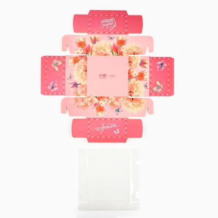 Packaging for confectionery with a plastic lid "The best" 12 x 6 x 11.5 cm-4