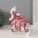 Souvenir Polystone "White Elephant. Burgundy Popon with Flower and Straza" 17.5x9x17 cm
