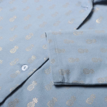 Pajama nursery from a flannel (shirt, trousers) kaftan "pineapple", height 98-104, blue-5
