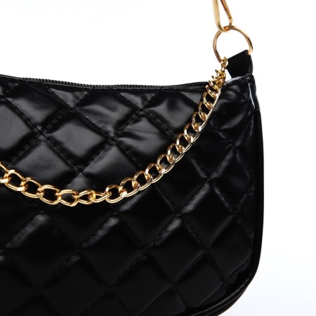 Bag Baget with a zipper, black color-4