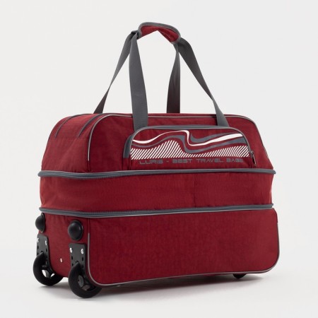 Road bag on wheels, a lightning department, with an increase, an outer pocket, burgundy color-2