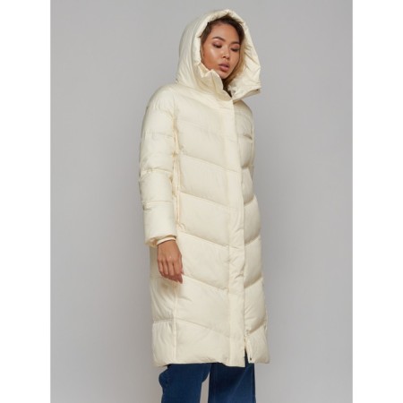 Coat insulated winter female, size 50, light-beige color-7