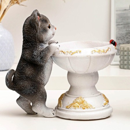 Garden Figure-feeder "cat with a vase" 21x13x20cm-4