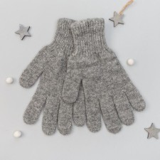 Female gloves from Mongolian wool, gray color, size 17-19 (6.5-7.5)