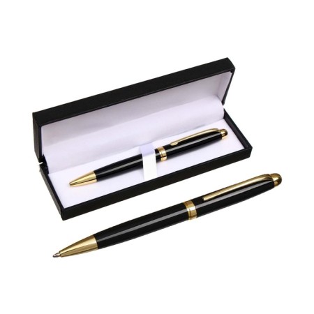 Gift handle, ball "classic" in the leatherette case, rotary, black body with gold-1